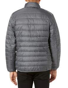 Vêtements d'extérieur d'hiver de haute qualité pour hommes manteau bouffant chaud coupe-vent OEM personnalisé col montant décontracté motif solide fermeture éclair avec logo à l'avant - Product Image 2