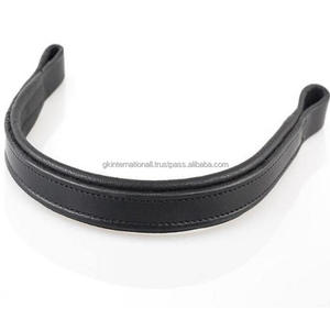 Accesorios para caballos Productos ecuestres Banda para cejas de caballo de cuero inglés negro hecha a mano en tamaños de mazorca completos y acolchado suave - Product Image 4