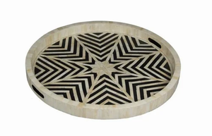 Plateau d'incrustation d'os de taille personnalisée de qualité avec incrustation de nacre pour le service de nourriture à la maison par l'artisanat en croissant - Product Image 3