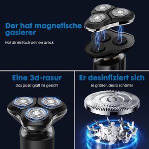 Afeitadora Eléctrica Recargable para Hombre, Impermeable IPX7, Uso en Seco/Húmedo, Pantalla LED, Cuchilla Doble, Carga Rápida, para Uso Corporal - Product Image 5