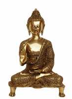 Handgefertigte Moderne Buddha-Statue aus Messing, Umweltfreundliches Metallhandwerk für Heim-Meditation, Spirituelle Dekoration, Geburtstagsgeschenk, Hergestellt in Indien