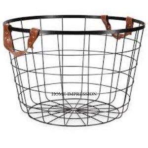 Cadre en fil de métal enduit de poudre de couleur entièrement blanche avec manche en bois pour une meilleure prise en main des fruits et de l'organisation du stockage du pain - Product Image 5