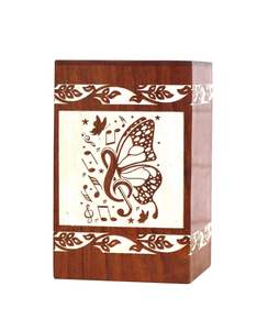 Boîte à souvenirs en bois rectangulaire sculptée à la main florale exquise de qualité supérieure stockage élégant pour les pots d'urnes de sol de mariage précieux - Product Image 4