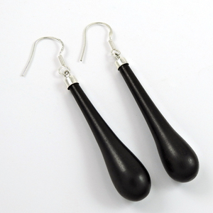 คุณภาพสูงสีดําไม้ผู้หญิงแฟชั่นต่างหูการออกแบบที่ไม่ซ้ํากันเครื่องประดับพิเศษ 925 เงินสเตอร์ลิงราคาขายส่งซัพพลายเออร์ - Product Image 1