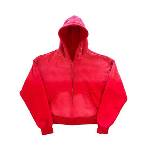 Hoodies d'hiver pour hommes entièrement personnalisables, tendance 2025, effet délavé soleil, poche brodée de strass, 100% coton - Product Image 5