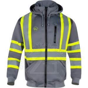 Sudadera CON CAPUCHA DE SEGURIDAD reflectante para hombre, ropa de trabajo de manga larga personalizada para trabajadores de la construcción con bolsillo con cremallera en el pecho - Product Image 1