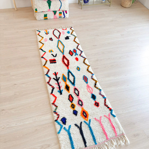 Coureur de couloir tribal berbère personnalisé marocain grand chemin de laine véritable coloré tapis berbères authentiques - Product Image 1