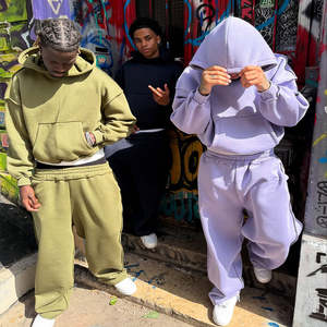 ชุดวอร์มสไตล์สตรีทสูทแบบพรีเมียมชุดวอร์ม400gsm มีฮู้ดสำหรับผู้ชาย - Product Image 6