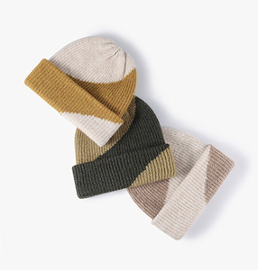 หมวกบีนนี่สีทึบสไตล์ยุโรปสำหรับผู้หญิงหมวกถักแจ็คการ์ดขนสัตว์หรูหราสำหรับฤดูใบไม้ร่วงและฤดูหนาว - Product Image 5