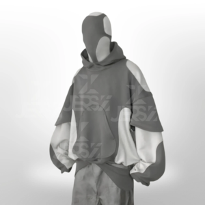 Personalizar Multi Panel Baggy Fit Dropped Shoulder Wash Distressing Knitted Eco-Friendly 100% Cotton Casual Streetwear Hoodie - Product Image 2