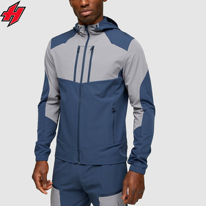 Venta al por mayor y totalmente personalizado Logo Trajes cortavientos para hombre Peso ligero Nylon Poliéster Zip up Chándal para hombre - Product Image 2