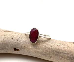 แหวนสไตล์โบโฮสีเงินสเตอร์ลิงทำมือ925อัญมณีทับทิมชุบโรเดียมของขวัญแต่งงานสำหรับผู้หญิงและเด็กผู้หญิง - Product Image 4