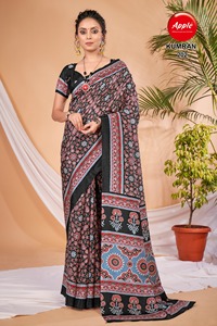 Saris elegantes de seda Banarasi Art con Zari Work, ropa de boda festiva, saris de seda suave con borde de contraste, Ropa Étnica para mujer - Product Image 3