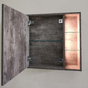 Wholesale Open <b>Shelf</b> Storage Wall Mounted LED-Lit Mirrored Bathroom Vanity Floating Cabinet - Product Image 5