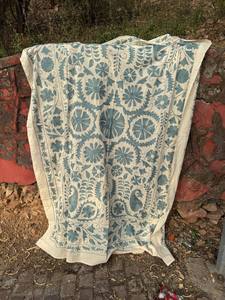 Hand Stitched Suzani <b>Quilt</b> Blanket – Bohemian Embroidered Bedding, Decorative Bed <b>Throw</b>, Artisan Made Home Décor Piece - Product Image 4