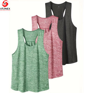 Débardeur de sport personnalisé pour femme, col rond, décontracté, été, course à pied, fitness, grande taille, vente en gros, haute qualité, tricoté, respirant - Product Image 6