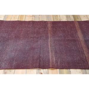 Alfombra Vintage de 4.2x6.9 pies, Alfombra Turca de Lana Sólida Color Morado - Product Image 3