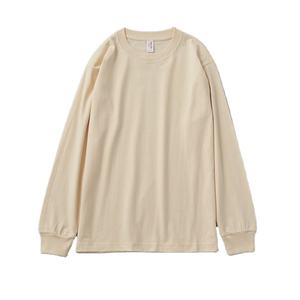 24 couleurs 210 Gsm 17s 100% coton pour hommes à manches longues unisexe basique col rond personnalisé blanc T-shirt uni pour hommes - Product Image 5