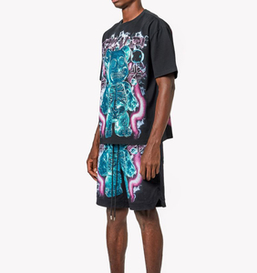Conjunto de 2 Piezas Personalizado de Talla Grande, Transpirable, con Estampado Gráfico DTG, Estilo Vintage, Desgastado por el Sol, Ropa Urbana, Chaleco con Pantalones Cortos - Product Image 6