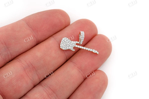Nouveau pendentif de musique Hip Hop en forme de guitare, serti de moissanite VVS, en or massif 10K/14K/18K ou plaqué or, cadeau tendance pour homme et femme - Product Image 4