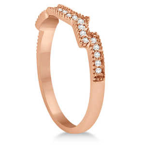 แหวนเพชรแบบกึ่งวงรอบตัว ประดับเพชร 0.15 กะรัต ตัวเรือนทองคำขาว 18K ชุบทองคำชมพู - Product Image 2