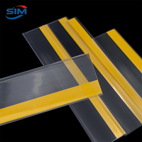 Tira de PVC Autoadhesiva Transparente/Blanca/Negra SIM JC-10 para Exhibición de Precios en Estantes de Supermercado, Longitud de 1000 mm