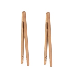 Bamboo <b>Toast</b> <b>Tongs</b> 7 Inches Mini Wood Cooking <b>Tong</b> with Anti-slip Design Great for Serving Food/Toaster/Bread & Pickles/Sugar - Product Image 1