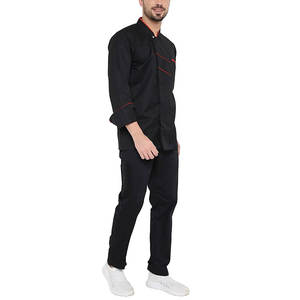 Uniformes de Chef de Cocina de Alta Calidad al por Mayor, Nuevos, para Hombre, Ropa de Trabajo de Cocina, Uniforme de Chef Negro - Product Image 2