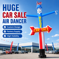 Ensemble complet de figurines humanoïdes tubulaires gonflables, danseur aérien imprimé sur mesure avec logo flèche, idéal pour les événements automobiles en extérieur