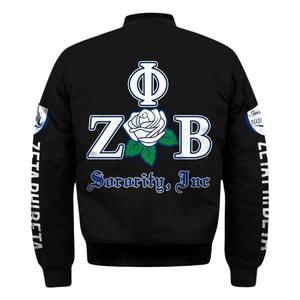 Zeta phi Beta zpb เสื้อแจ็กเก็ตซาตินสำหรับสตรี1920สีฟ้าสีขาวผ้ากรีก zpb - Product Image 2