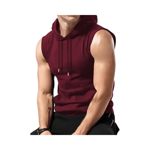 Relaxed Athletic Men Sleeveless Hoodies Winter Digital 100% Cotton Fleece Lightweight Soft Material Streetwear Modern Gym Daily - Product Image 1