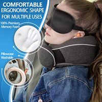 Oreiller de voyage portable et réglable, confortable, respirant, lavable en machine, kit essentiel de voyage, 100% mousse à mémoire de forme, oreiller d'avion