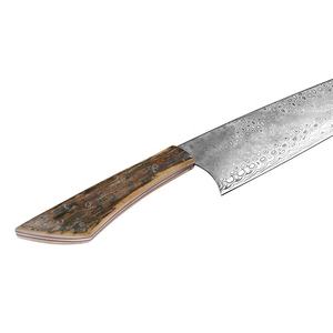 Vente en gros personnalisé de haute qualité OEM ODM Service fait à la main manche professionnel tout damas couteau de chef de cuisine lame tranchante fixe - Product Image 4