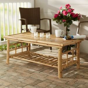 Mesa clásica de bambú pequeña, mediana y grande, mesas de madera natural de primera calidad para jardín al aire libre - Product Image 3