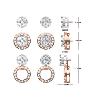 Pendientes de Diamantes Cultivados en Laboratorio con Corte Brillante, Certificados por IGI, CVD HPHT, Chapados en Rodio, Oro Blanco de 10k/14k/18k, Oro Sólido, Brillo Simple - Product Image 1