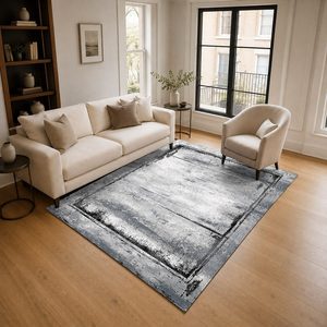 RUGS DEPOT LXDP-0355 Wholesale Grey Silver Traditional Anatolian Digital Printed Machine Washable Chenille Area Rug Non <b>Slip</b> - Product Image 2