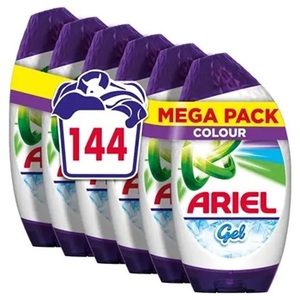 Ariel Washing Liquid <b>Laundry</b> <b>Detergent</b> Gel 144 Washes (888 ml x 6) - Product Image 1