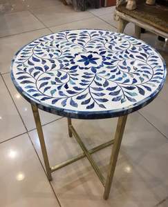 Table de chevet en incrustation d'os artisanale meubles de chambre indiens de Style Antique pour salon et décoration intérieure Table d'appoint - Product Image 2