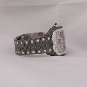 Nuevo Reloj de Pulsera con Diamantes de Moissanita, Esfera de Oro Blanco, Diseño Personalizado de Lujo Hecho a Mano, Reloj Completamente Engastado - Product Image 4