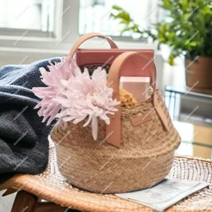 Panier de rangement écologique fait à la main boîte-cadeau de luxe pour les vacances anniversaire nouveau panier cadeau avec poignée - Product Image 2