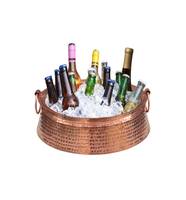 Refroidisseur à vin et bière en cuivre martelé écologique, personnalisable en couleurs, logo et taille, pour fêtes et bars