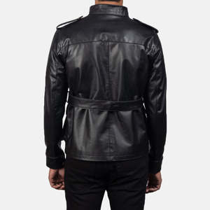 Chaqueta de Cuero Vacuno Genuino Germain en Negro, Reversible y con Cierre, Impermeable y Bordada, Tallas de la XS a la 6XL - Product Image 6