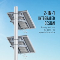 Système d'alimentation solaire empilé 200W, 2 panneaux mono TOPCon 100W avec batterie LiFePO4 50Ah 12.8V intégrée, hors réseau