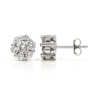 Pendientes de Diamantes de Laboratorio Certificados por AGI de 2.00ctw en Oro Blanco de 14kt - Product Image 2