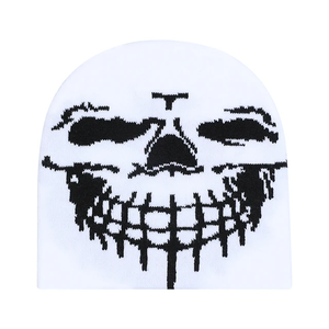 Gorro de invierno con calavera Jacquard americano europeo, gorro cálido de Hip Hop Street, nuevo gorro de punto con patrón de dibujos animados, gran oferta para viajeros - Product Image 2