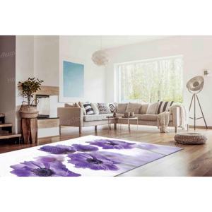 Tapis d'entrée floral violet - Tapis antidérapant pour salon, tapis en chenille - Product Image 3