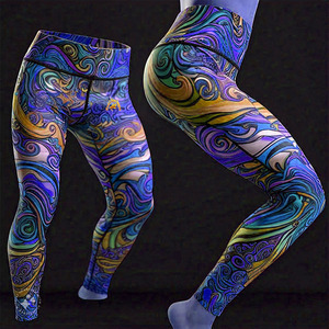 Custom Ladies Active Workout Clothing Women High Rise Tummy Control Fitness <b>Tie</b> Dye Scrunch <b>Back</b> Yoga Leggings Tight Yoga Pants - Product Image 3