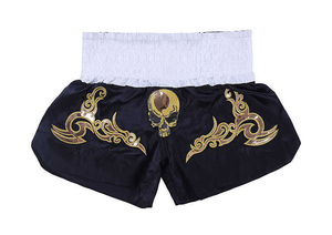 Top Sale Custom Sublimation Printed High Quality Satin <b>Elastic</b> Waist Solid Casual Muay Thai Shorts - Product Image 6