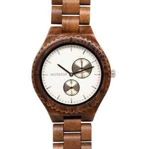 Montre en bois de haute qualité avec logo personnalisé OEM, gravée à la main, quartz naturel, design Art Déco - Product Image 1