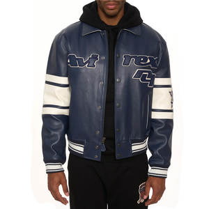 Chaquetas de Cuero para Hombre Más Vendidas, Color y Tallas Personalizadas, Chaquetas Avirex Bordadas en Cuero Genuino Hechas a Medida - Product Image 3